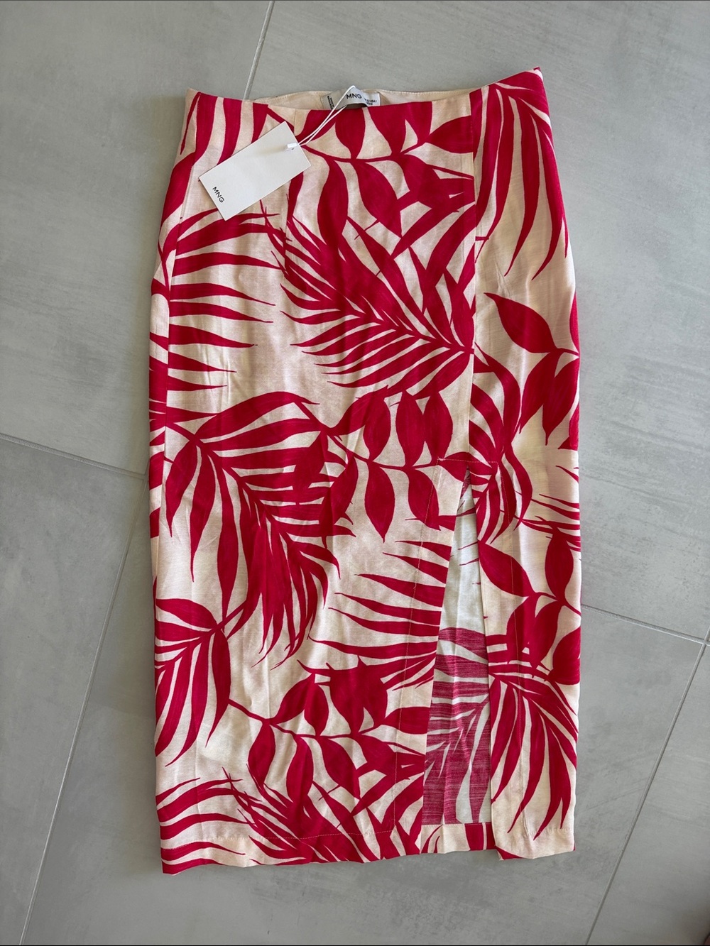 Mango Red and Cream Tropical-Print Swim Sarong
